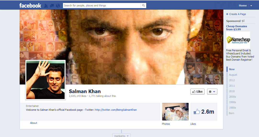 Official Salman khan facebook page