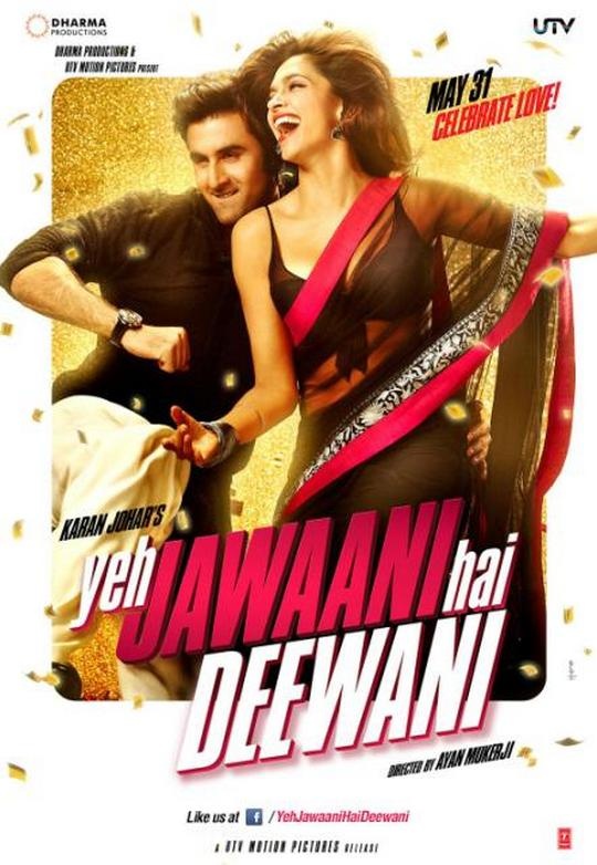 deepika padukone ,official poster,official,poster , RANBIR KAPOOR, YEH JAWAANI HAI DEEWANI